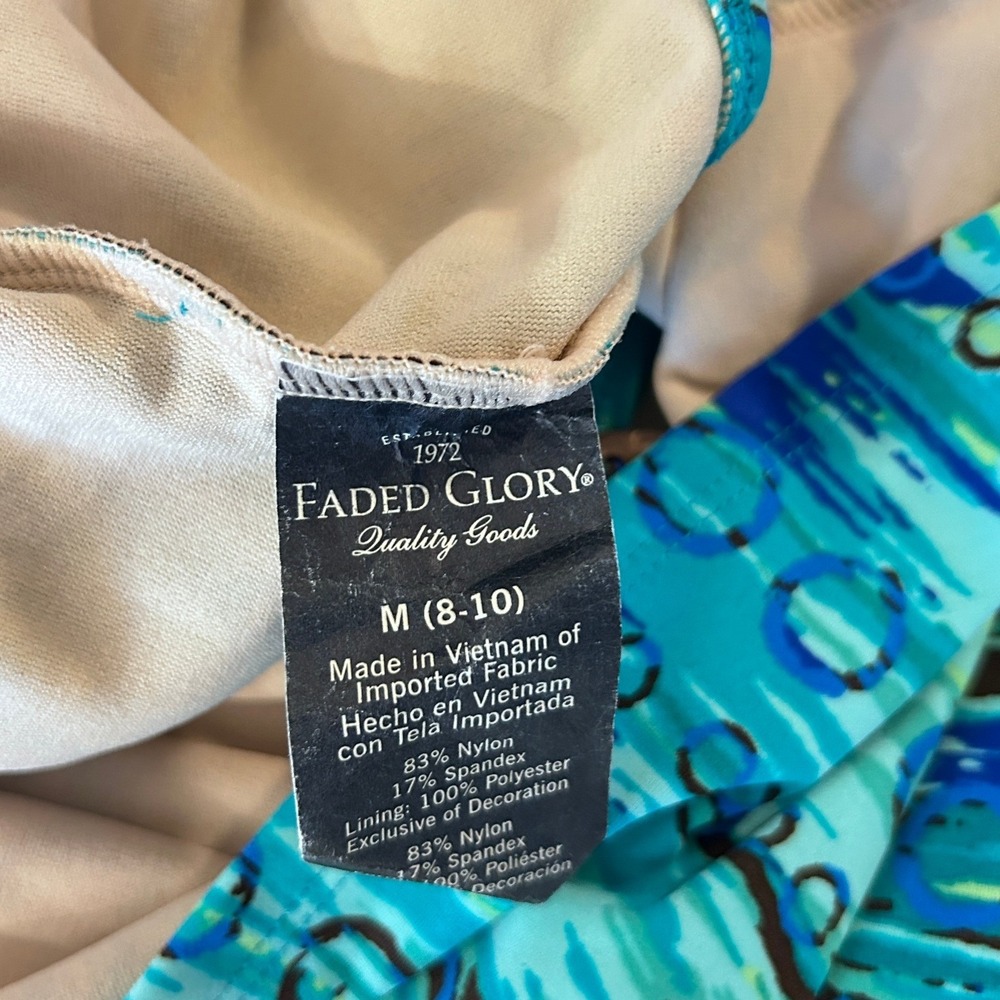 Vintage Faded Glory y2k Halter Tankini Top Swimwear MEDIUM Beach Summer - Picture 6 of 6